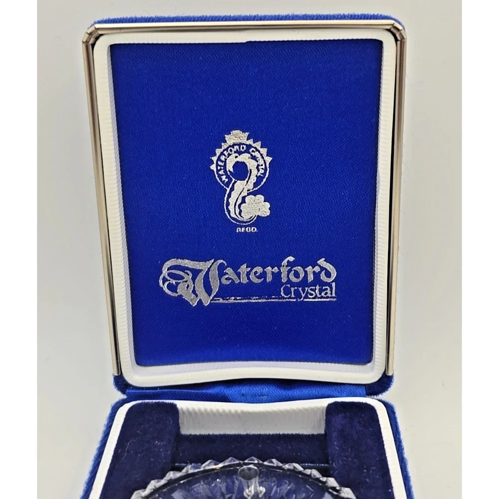 Vintage Waterford Crystal Snow Star Christmas Disc‎ Ornament Box Paper U97